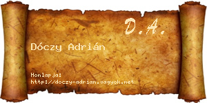 Dóczy Adrián névjegykártya